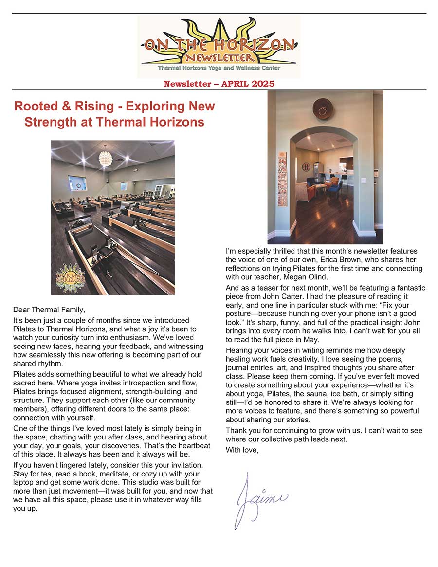 April 2025 newsletter