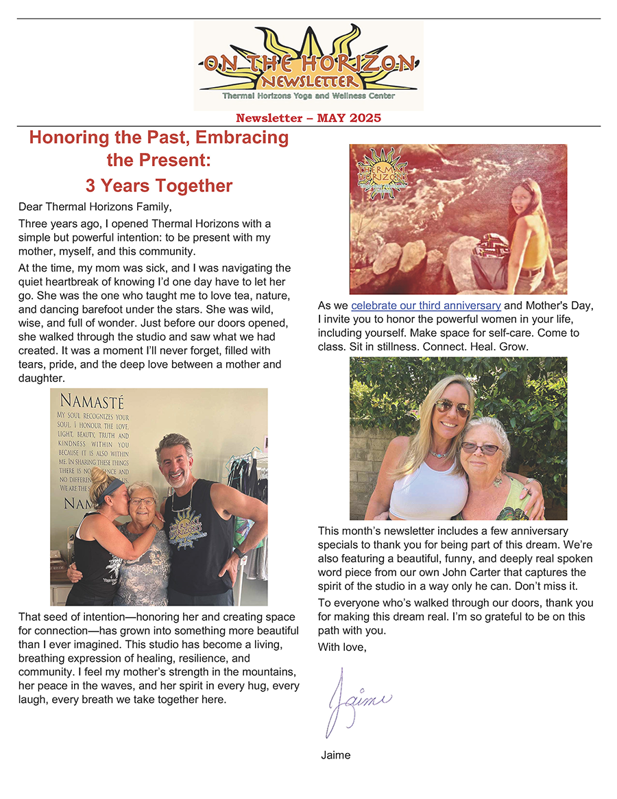 May 2025 newsletter