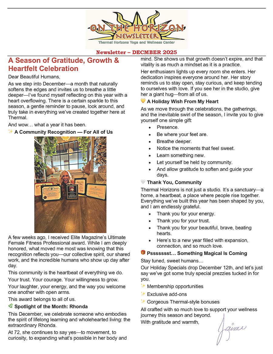 December 2025 newsletter