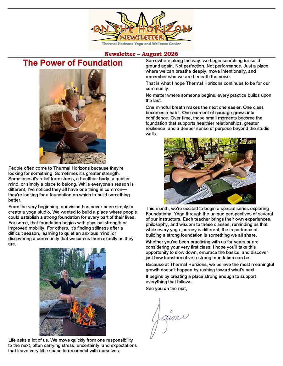 August 2026 newsletter